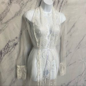 Women’s long sheer robe size medium